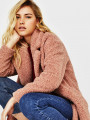 Shearling double-breasted coat